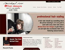Tablet Screenshot of michaelrosehairdesigns.com